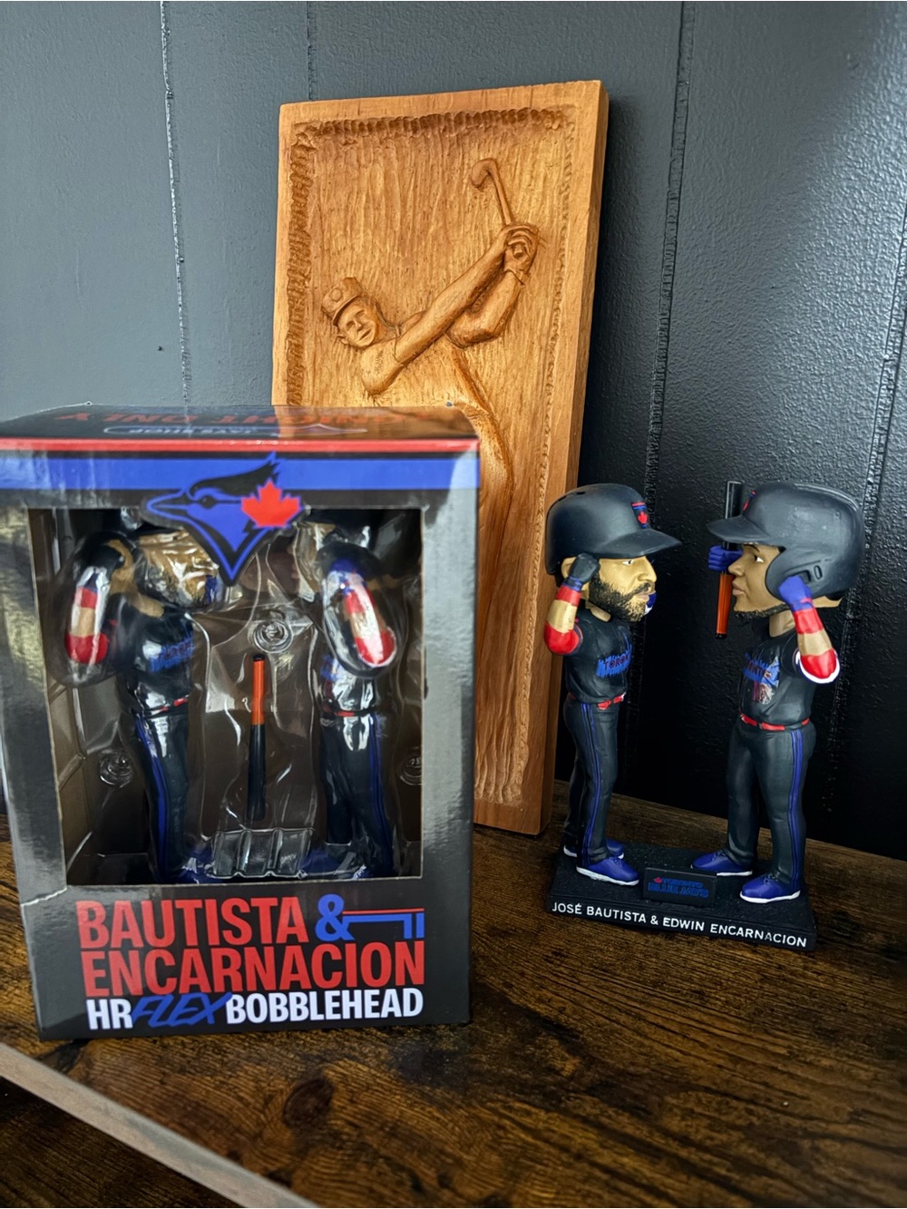 Toronto Blue Jays Bautista & Encarnacion HR Flex Bobblehead - Black/Blue